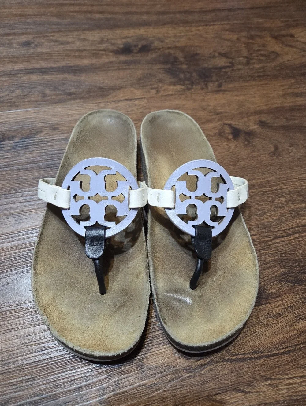 Tory Burch Miller Cloud Spring Lavender Leather Sandals Shoes 9